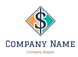 collection agency logo dollar sign in rhombus