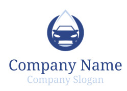 car wash logo maker water droplet in circle