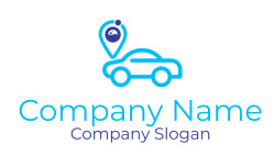 car wash logo icon with location pin