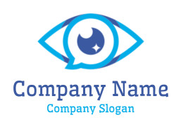 optometry logo symbol eye with speech bubble