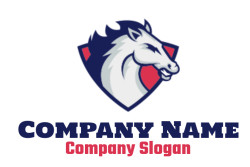 animal logo online stallion in shield