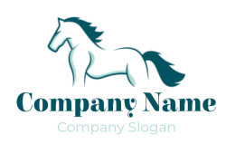 Make an animal logo of side view stallion