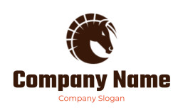 make an animal logo stallion in circle