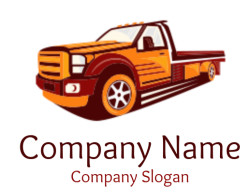 auto logo illustrative vintage style tow truck