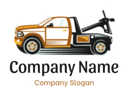 auto logo maker side view tow truck illustration