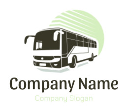 transportation logo bus in circle with rays