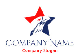 community logo veteran eagle head in star