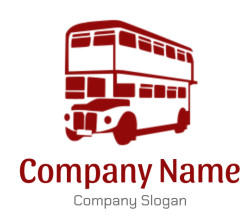 transportation logo double decker bus silhouette