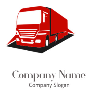 Vector illustration of a red truck icon representing transportation and cargo.
