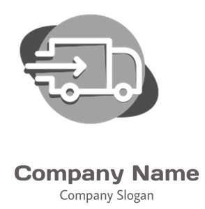 Icon of a delivery truck with fast motion lines indicating rapid shipping.