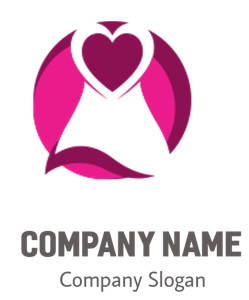 An elegant logo featuring a heart shape in pink and white colors.