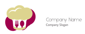 Logo depicting a chef hat with fork and spoon.