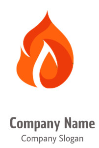 Vector illustration of a stylized red and orange flame.