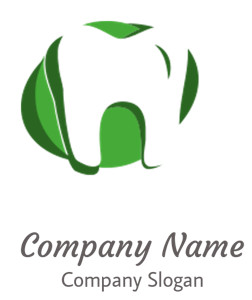 Green dental logo with a stylized tooth design.