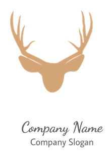 Stylized silhouette of deer antlers in brown color.