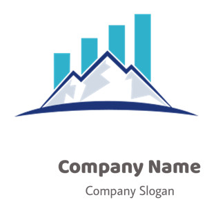 Illustration of a mountain with a bar graph emerging, symbolizing business growth and data analysis.