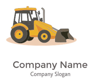 Illustration of a yellow bulldozer with a black cab and large front scoop.