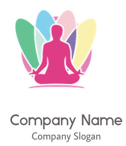 Silhouette of a person meditating with colorful backdrop.