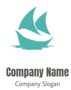 Minimalist illustration of a blue sailboat icon