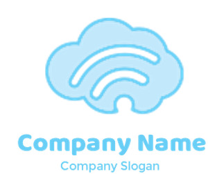 Light blue cloud symbol with wifi lines representing digital connectivity.
