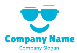 Blue smiling face emoji wearing sunglasses.