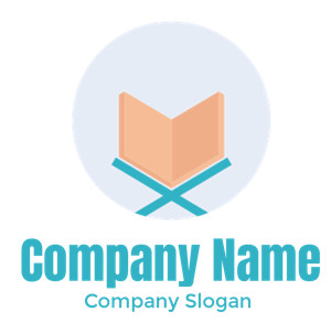 Icon of an open book with a blue background.