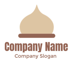 Flat design illustration of a minimalist garlic icon with beige and brown colors.