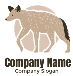 Illustration of a spotted hyena with beige and brown coloring.