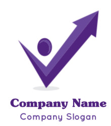 marketing logo arrow with an abstract person