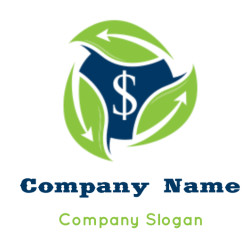 Make an accounting logo dollar icon with leaves