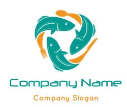 pet logo circling 3 fish in sea - logodesign.net