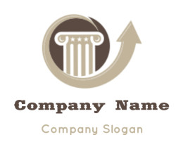 law firm logo legal column in circle with arrow