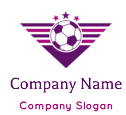 sports logo soccer front of triangle with stars