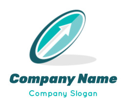 create an investment logo arrow up in oval shape