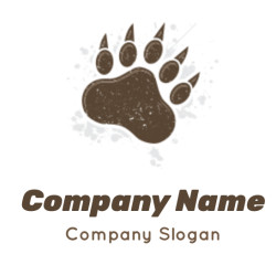 generate a pet logo of animal paw with splash