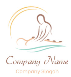 spa logo abstract person doing massage stones