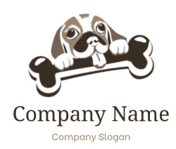 generate an animal logo of a dog with bone