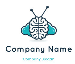 advertising logo abstract brain cloud &amp; antenna