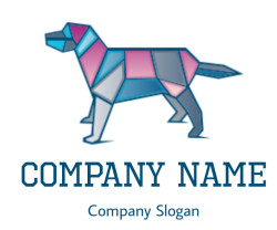 make a pet logo maker polygonal colorful dog