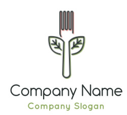 restaurant logo fork incorporated with flower