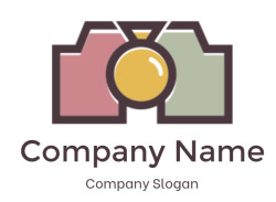 photography logo of abstract camera with stroke