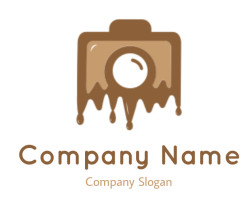 make a photography logo melting chocolate camera