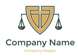 make a law firm logo stroke shield with balance