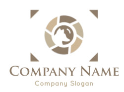 photography logo dog in circle camera shutter