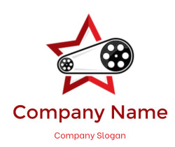 communication logo film reel merged with star