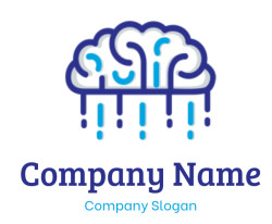 generate a marketing logo of brain with cloud