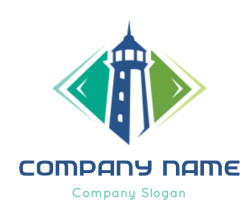 consulting logo lighthouse in shape of square