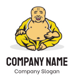 generate a religious logo icon laughing buddha