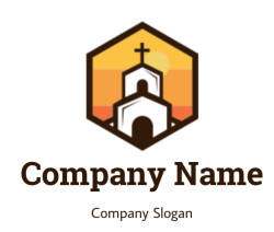 make a religion logo online church in hexagon