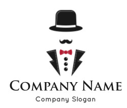 create a fashion logo negative space gentleman